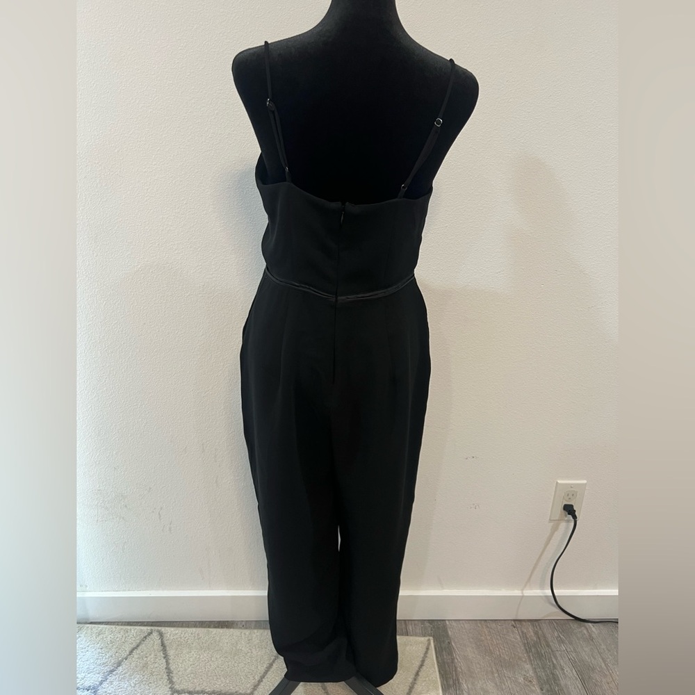 Maeve Anthropologie Magdalena Black Wide Leg Jumpsuit Spaghetti Strap Size 4 - Picture 7 of 8